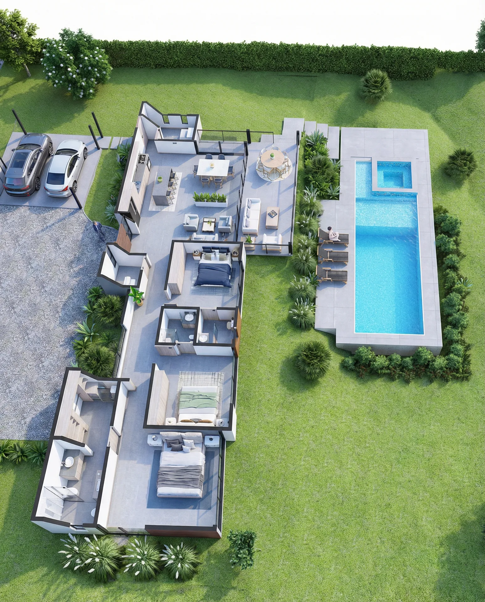 Plano 3D Villa Guadua Tipo B