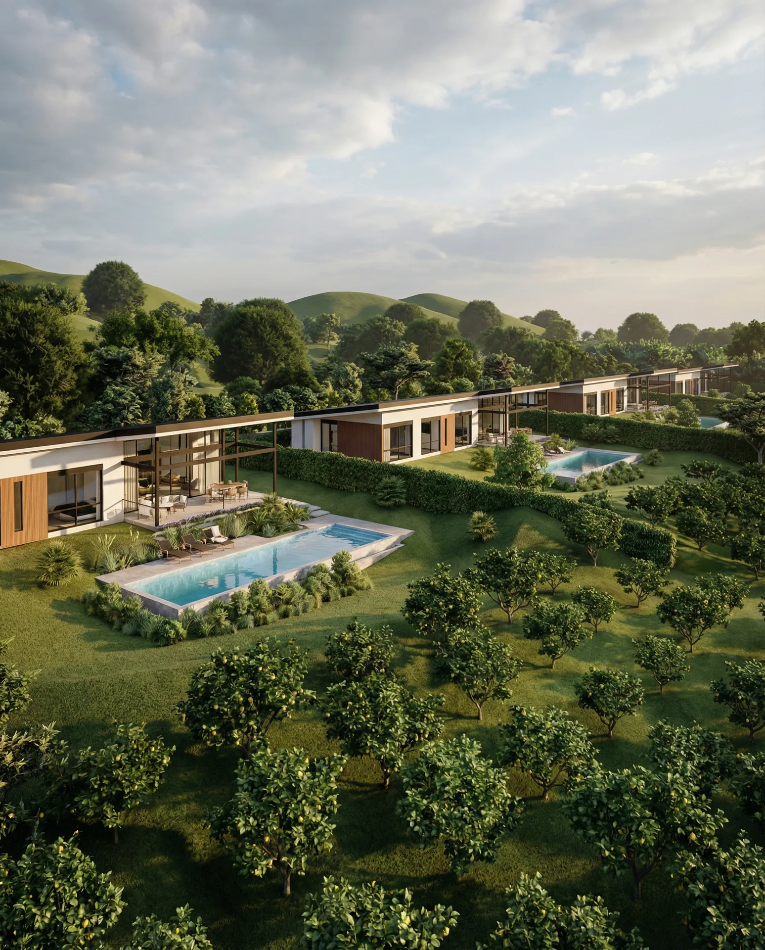Vista aerea del conjunto residencial
